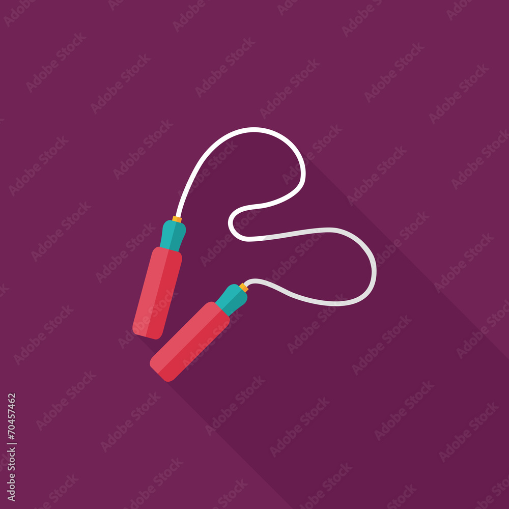 Skipping rope flat icon with long shadow Skipping rope flat icon with long shadow