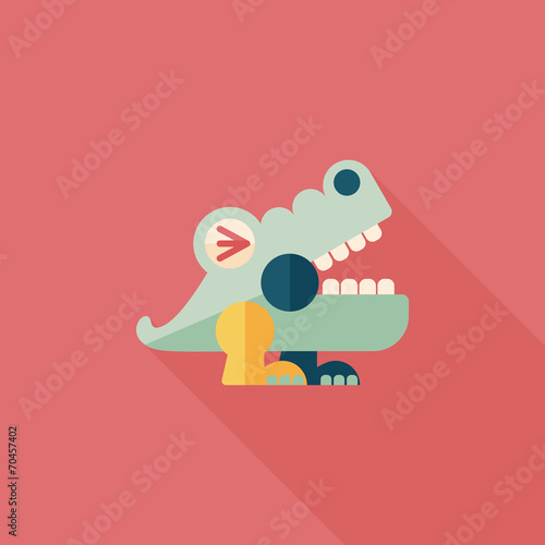 crocodile toy flat icon with long shadow,eps10
