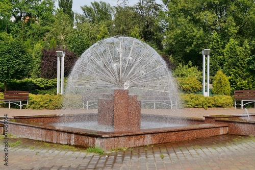 Architecture, Lodz,Poland - urban public fountain