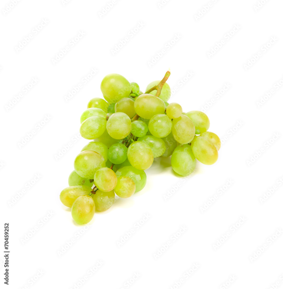 Bunch of ripe and juicy green grapes.
