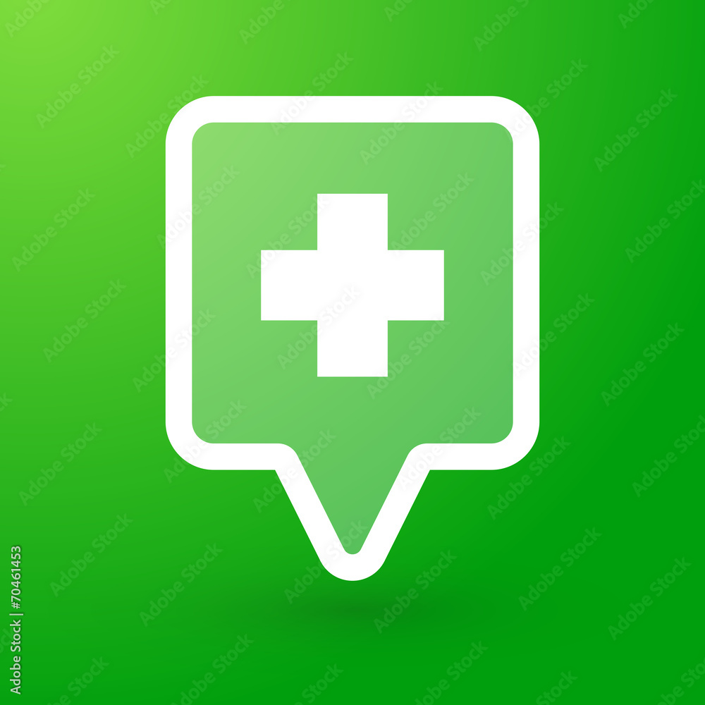 Obraz premium Square tooltip with a pharmacy sign