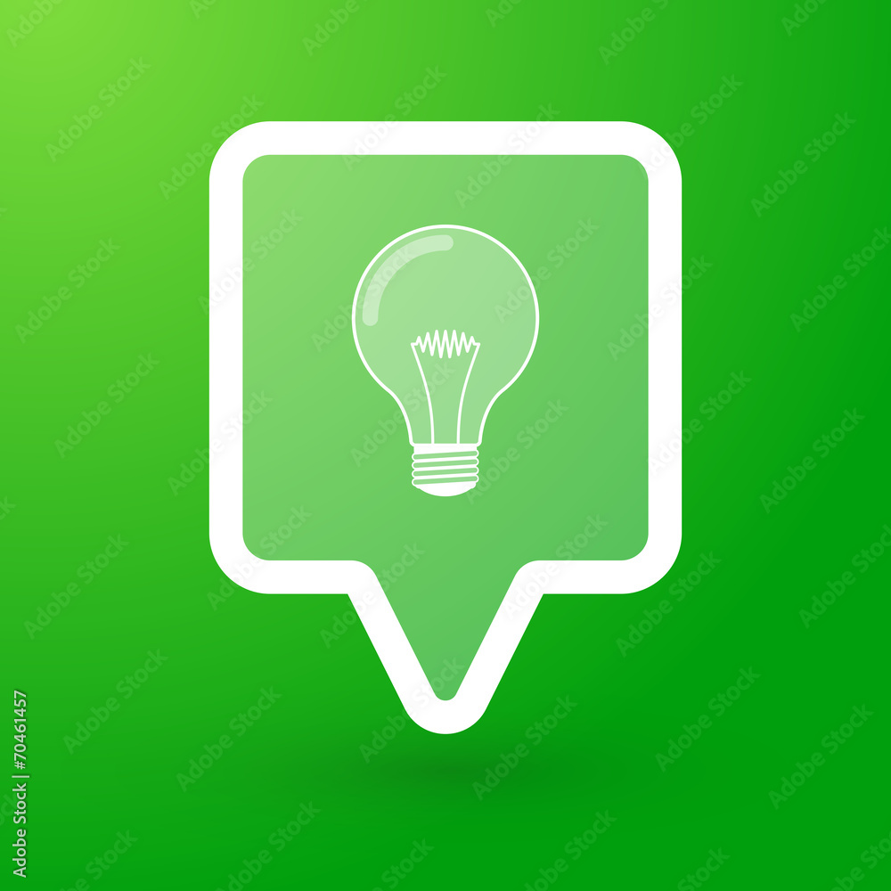 Square tooltip with a lightbulb Square tooltip with a lightbulb