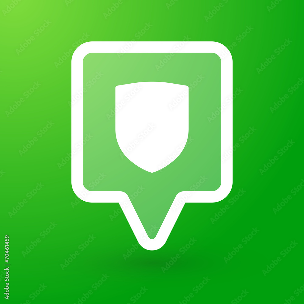 Square tooltip with a shield Square tooltip with a shield