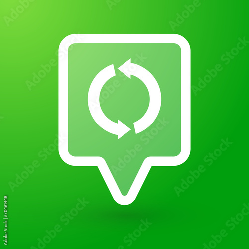 Square tooltip with a recycle sign