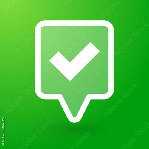 Square tooltip with a check mark