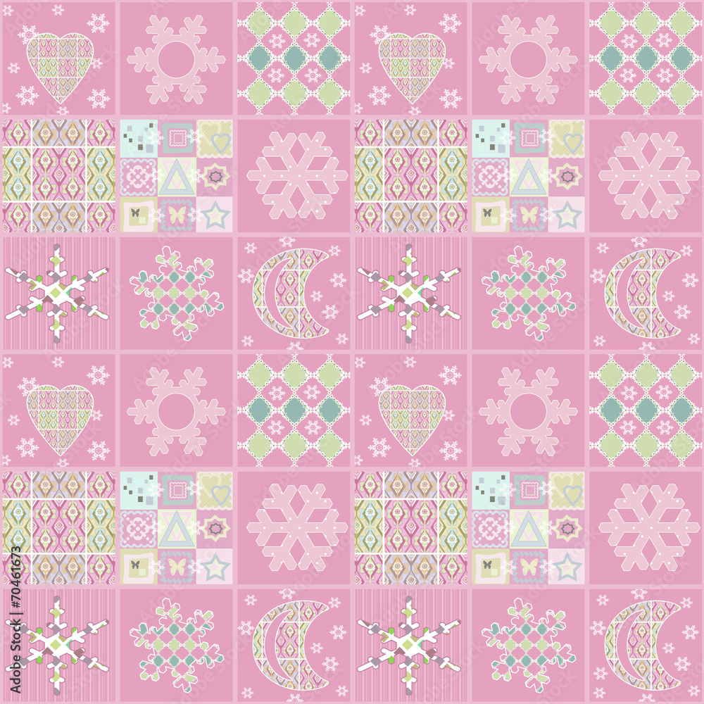 Patchwork seamless christmas pattern geometric elements backgrou Patchwork seamless christmas pattern geometric elements backgrou