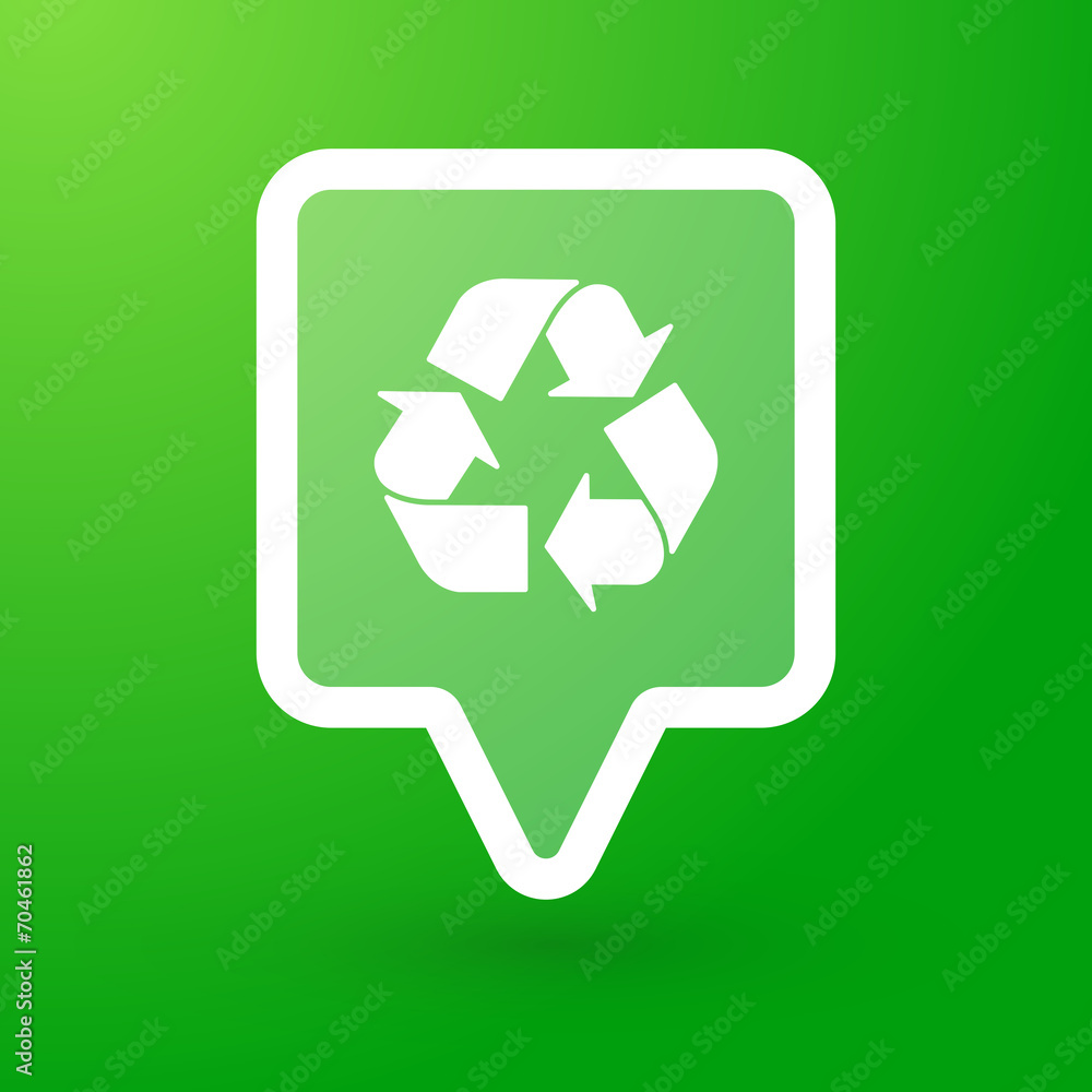 Square tooltip with a recycle sign Square tooltip with a recycle sign