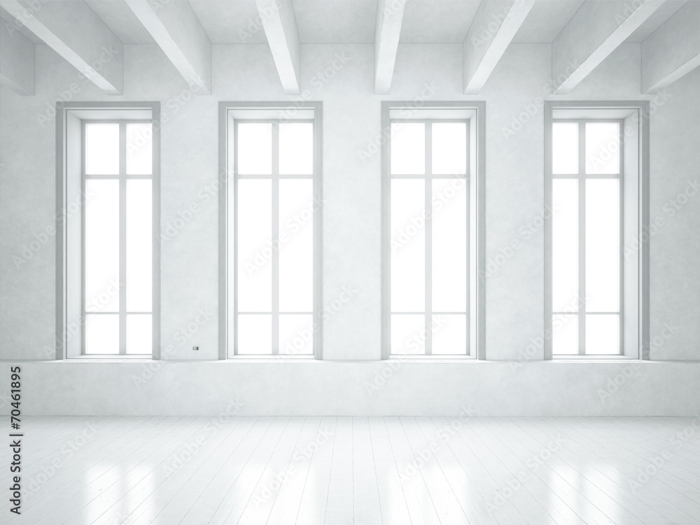 Fototapeta premium Loft with big windows