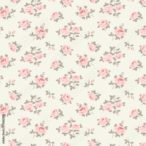 Seamless floral pattern with little roses