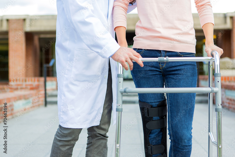 Close up of a doctor helping patient