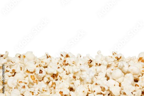 Popcorn, isolated on the white background.