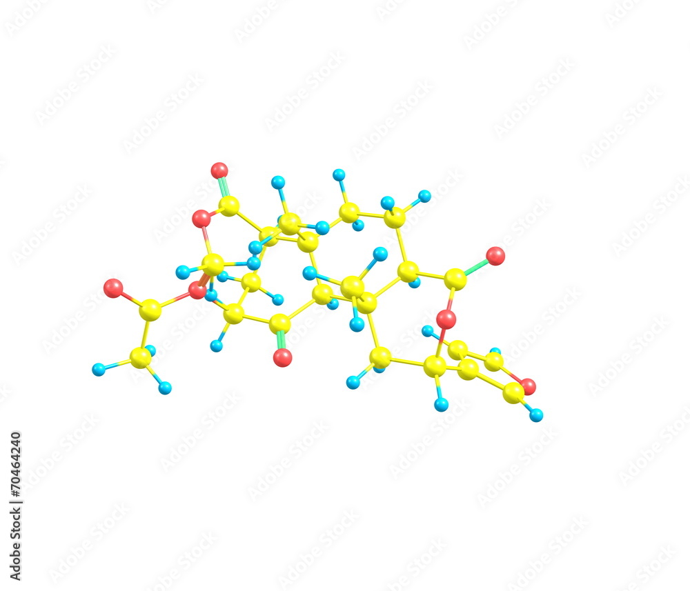 Salvinorin molecule isolated on white Salvinorin molecule isolated on white