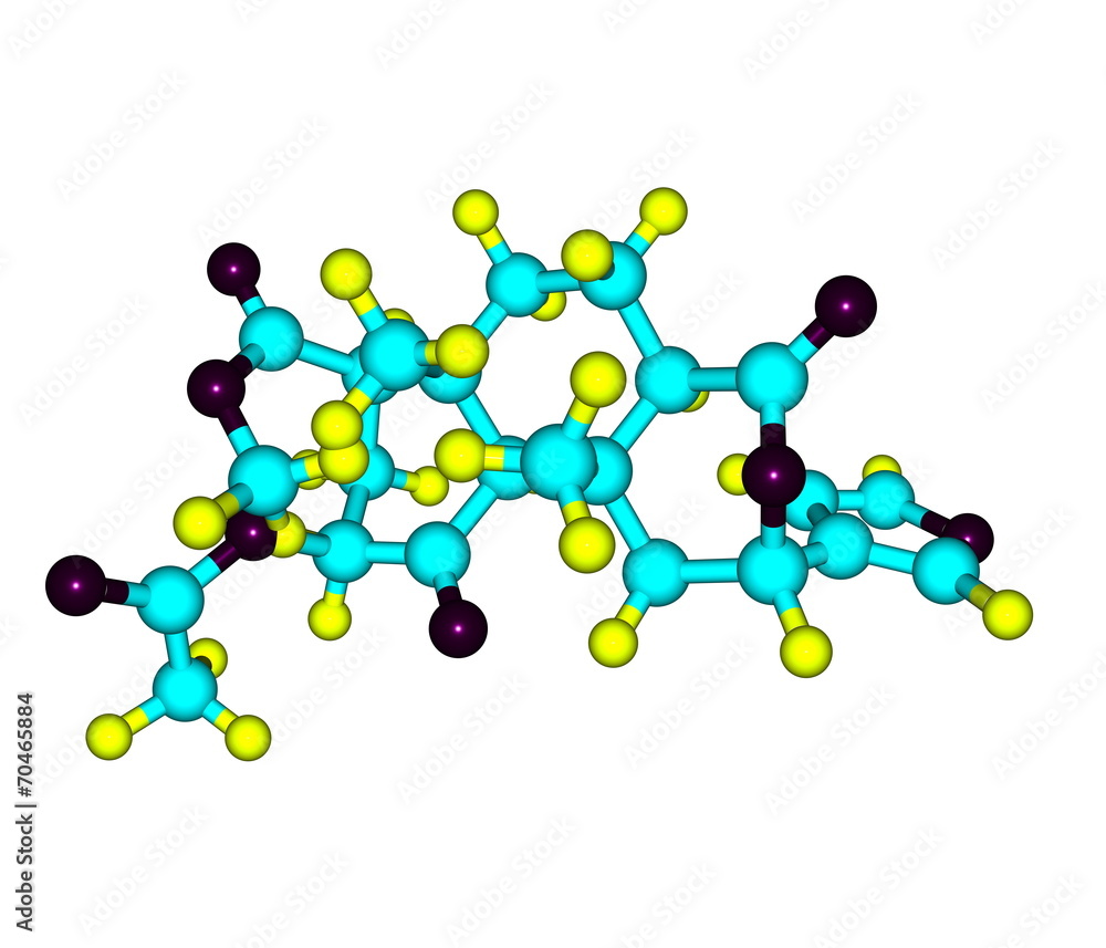 Salvinorin molecule isolated on white Salvinorin molecule isolated on white