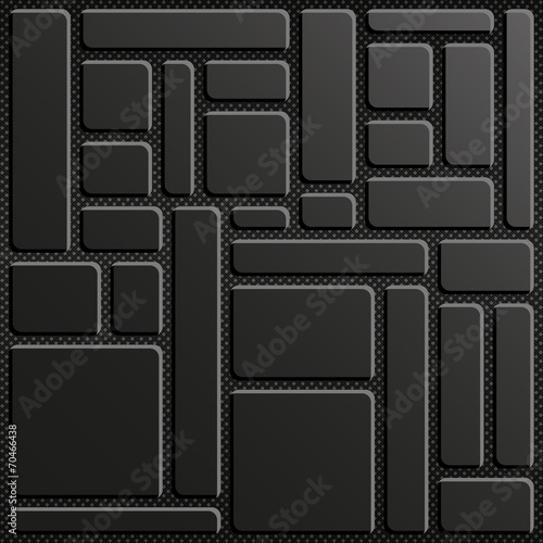 Block of 3D rectangles black background