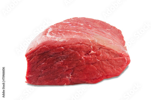 Foto fresh beef slab isolated on white