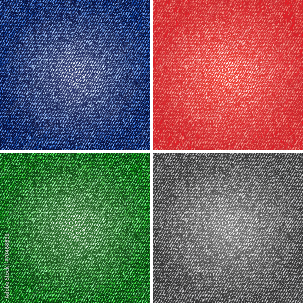 Fototapeta premium Four different versions jeans texture. Vector