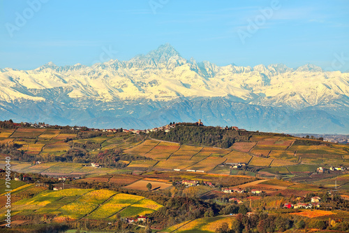 Hills and mountains. Piedmont, Italy.