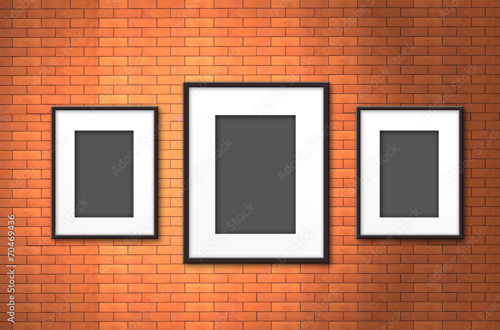 photo frame on old brick wall photo frame on old brick wall
