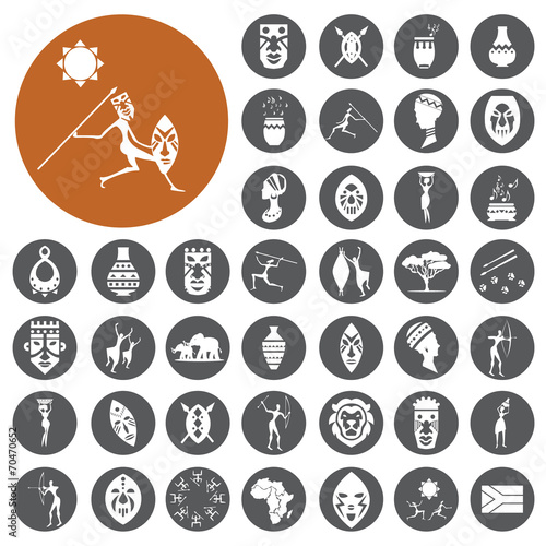 African Culture Icons set. Vector Illustration eps10