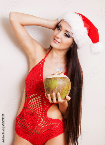 Wallpaper Mural woman with a coconut Torontodigital.ca