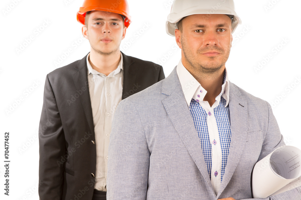 Serious Good Looking Male Engineers Looking at Cam Serious Good Looking Male Engineers Looking at Cam