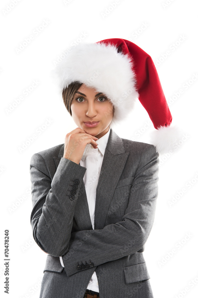 Pensive Christmas woman portrait Pensive Christmas woman portrait