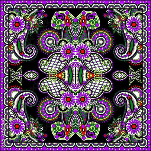 Traditional ornamental floral paisley bandanna