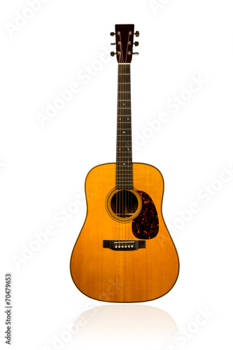 Classical brown acoustic guitar