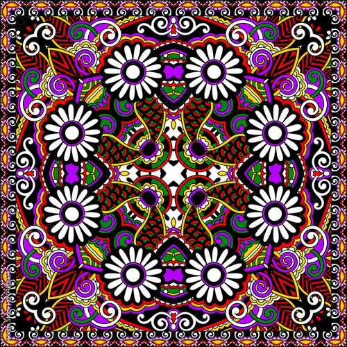 Traditional ornamental floral paisley bandanna
