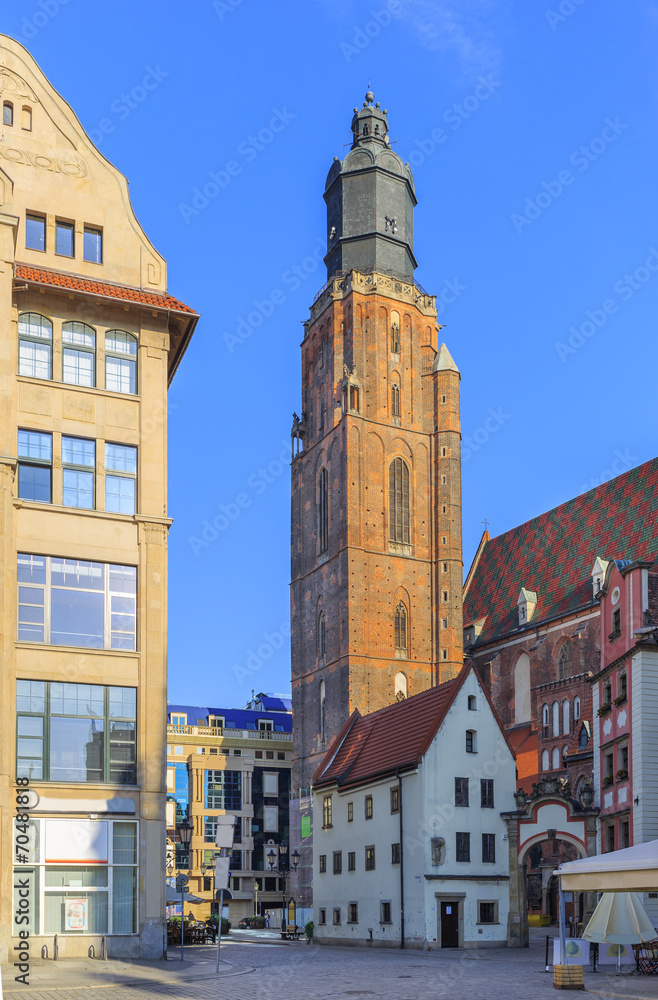 St. Elizabeth's Church, old town in Wroclaw, Poland