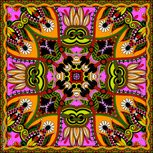 Traditional ornamental floral paisley bandanna