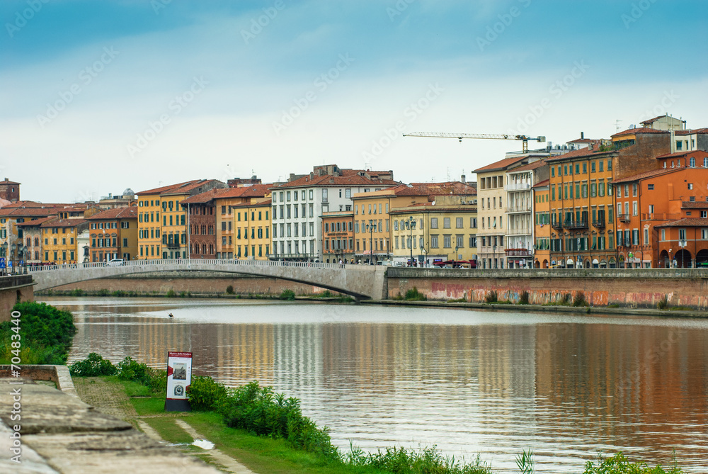 Panorama, veduta Ponte di Mezzo di Pisa
