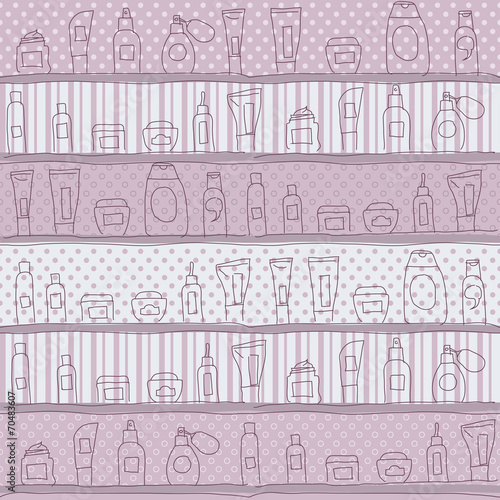 hand drawn skin care pattern