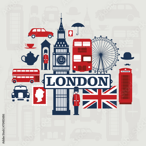 Carta da parati Londra - Carta da parati London vector set