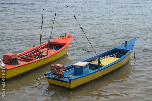 fishing boats in a port