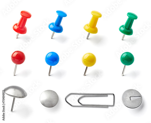 push pin thumbtack paper clip office business