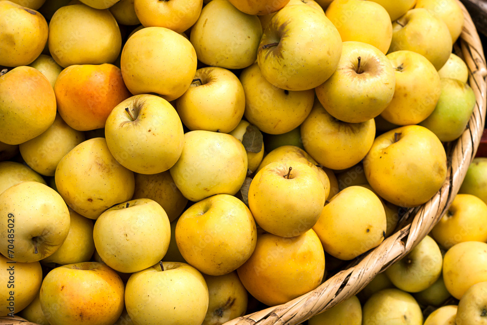 Basket of green apples