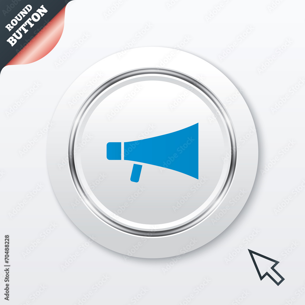 Megaphone soon icon. Loudspeaker symbol. Megaphone soon icon. Loudspeaker symbol.