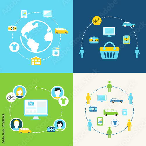 Sharing Economy and Collaborative Consumption Illustration