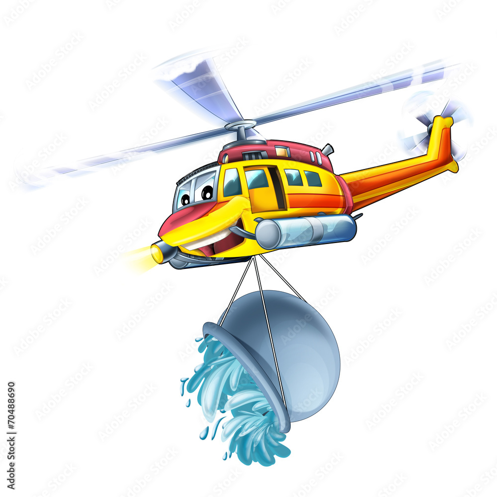 Cartoon helicopter - illustration for the children Cartoon helicopter - illustration for the children