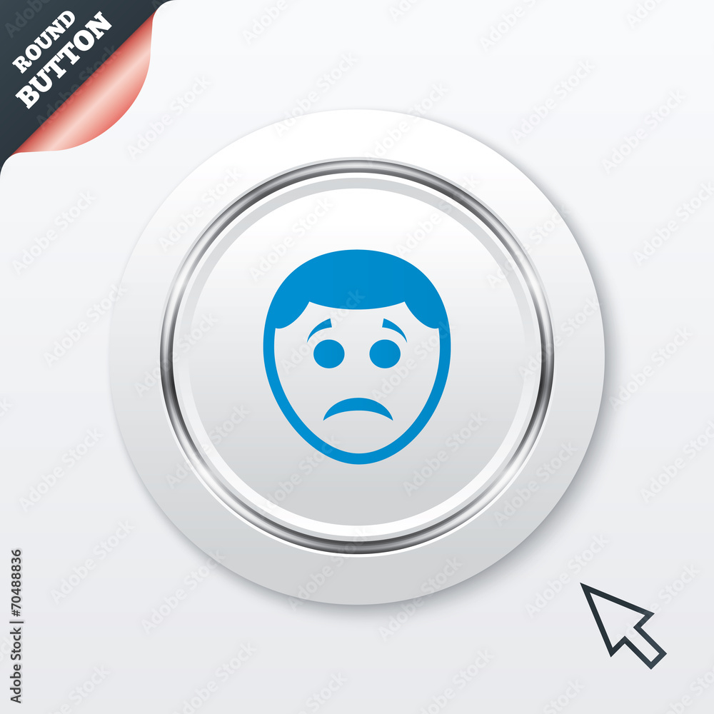 Sad face sign icon. Sadness symbol. Sad face sign icon. Sadness symbol.