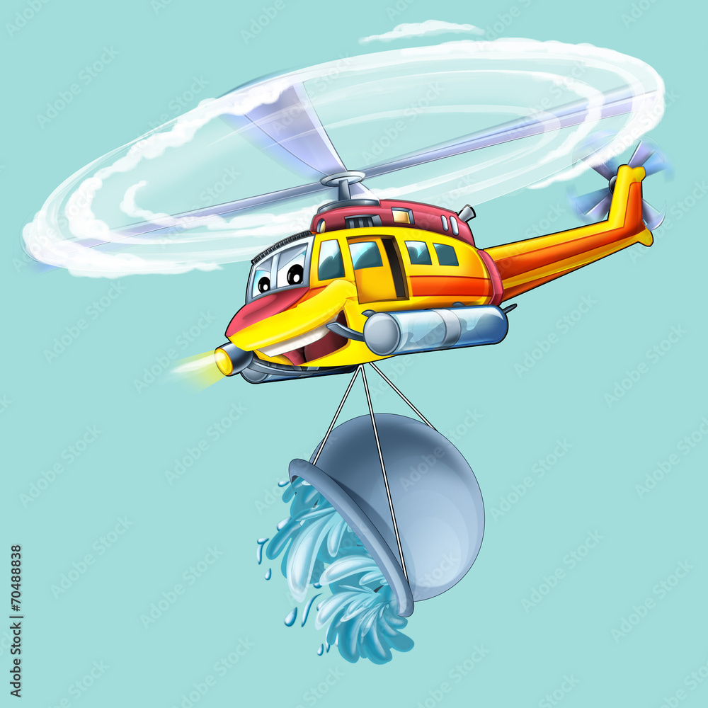 Cartoon helicopter - illustration for the children Cartoon helicopter - illustration for the children