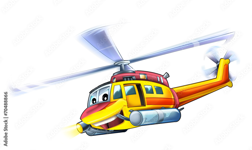 Cartoon helicopter - illustration for the children Cartoon helicopter - illustration for the children