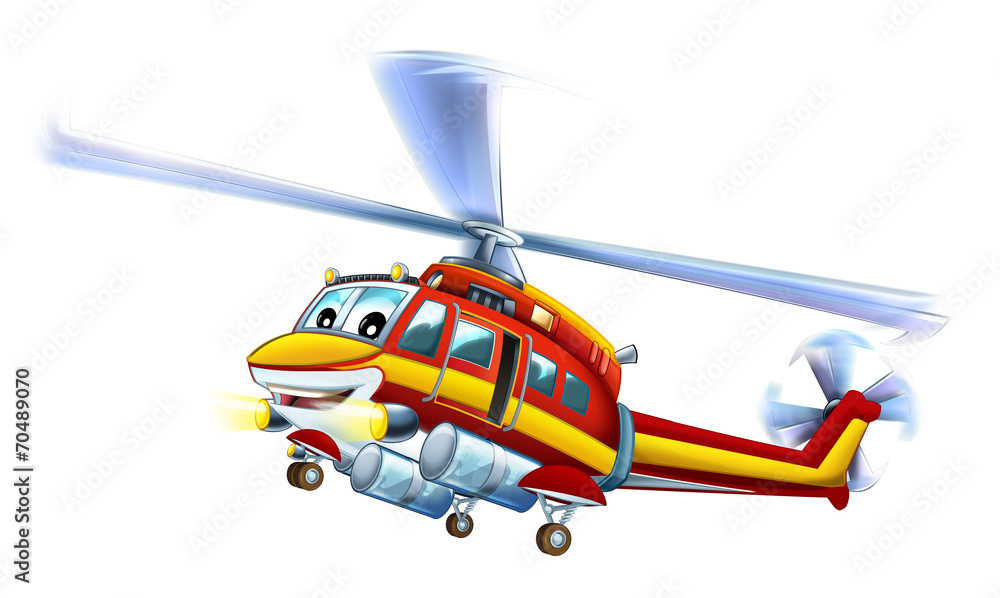 Cartoon helicopter - illustration for the children Cartoon helicopter - illustration for the children