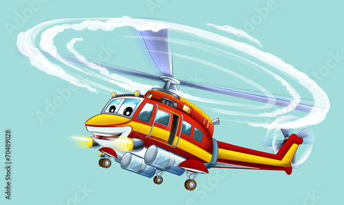 Cartoon helicopter - illustration for the children