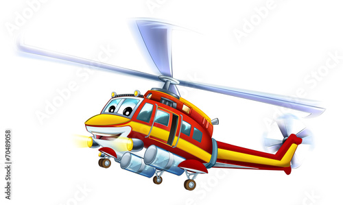 Cartoon helicopter - illustration for the children © honeyflavour