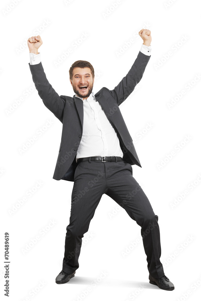 happy laughing businessman