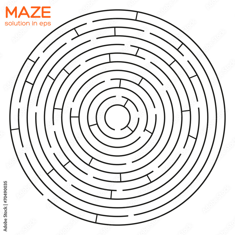 Circular maze with solution in eps Circular maze with solution in eps