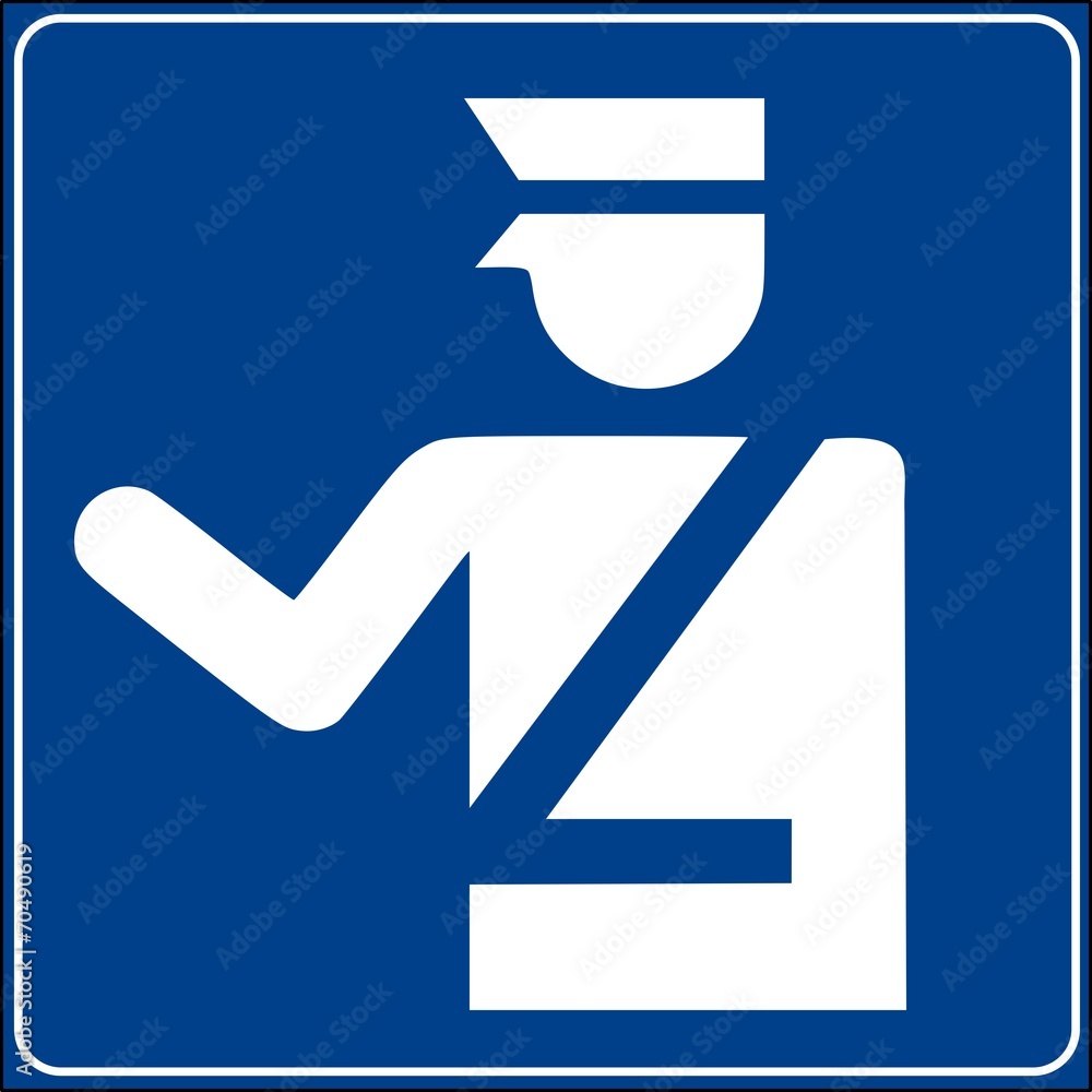 CARTELLO AZZURRO POSTO DI POLIZIA Stock Vector | Adobe Stock