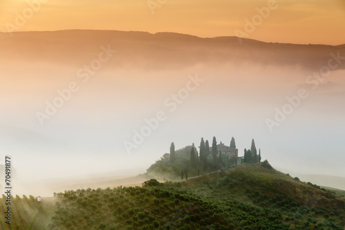 Foggy morning in Tuscany